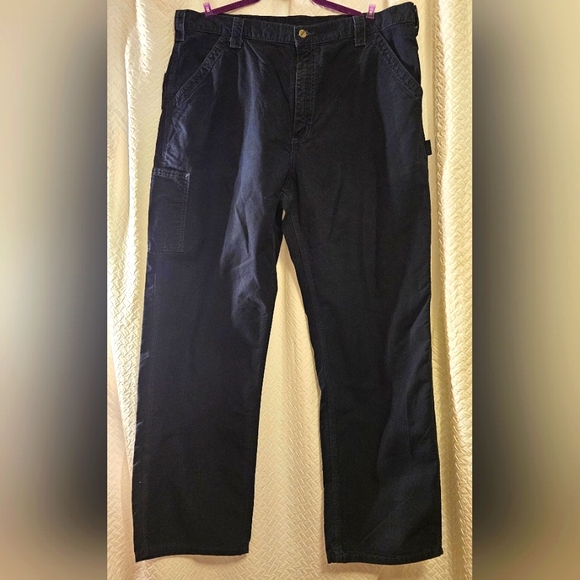 Mens Navy Carhartt Cargo Pant - Picture 2 of 13